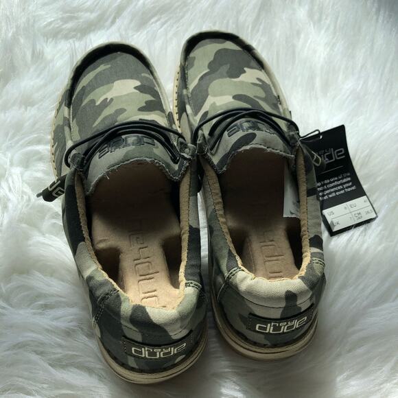 Hey Dude Wally Men's Shoes Size 8 Green Camouflage Loafers Lightweight Slip On - Picture 6 of 9